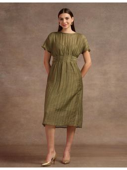 U.S. POLO ASSN. - Olive Extended Shoulder Dress