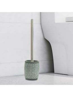 OBSESSIONS - Polyresin Toilet Brush with Holder, Light Grey