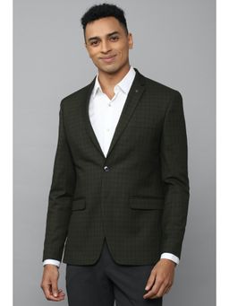 Allen Solly - Men Green Slim Fit Check Formal Blazer