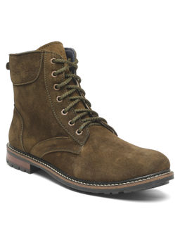 Louis Stitch - Solid Olive Italian Suede Casual Boots