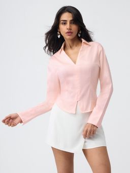 The Souled Store - Rosebud Pink Women Fitted Shirt