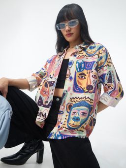 The Souled Store - Funky Animals Women Multi-Color Shirt