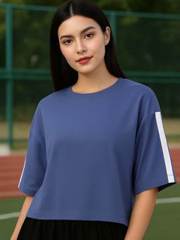 Bewakoof - Women Blue Oversized Short Top