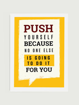 DecorTwist - Yellow Motivational Quotes Printed Poster Framed Wall Art
