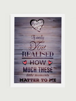 DecorTwist - Grey Romantic Quotes Printed Poster Framed Wall Art