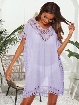 Addery - Crochet Cutout Cover-Up Sarong Dress
