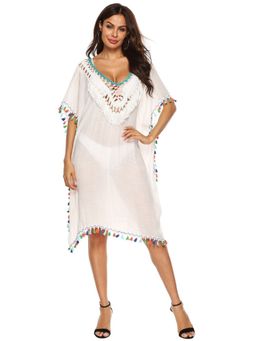 Addery - Crochet Tassel Lace Cover-Up Sarong Dress