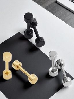 OOMPH - 3 Pairs of Stainless Steel Dumb Bell Stud Earrings For Men