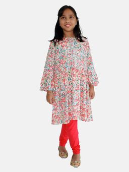KiddoPanti - Girls Empire Kurta & Solid Legging - Multi-Color