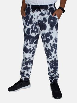 KiddoPanti - Unisex Cloud Effect Tie & Dye Jogger - Black