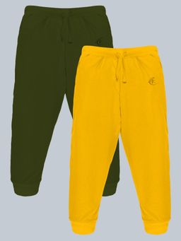 KiddoPanti - Unisex Solid Joggers - Multi-Color (Pack of 2)