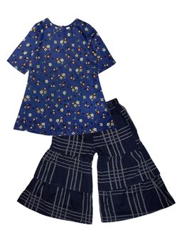 KiddoPanti - Girls Design Kurta & Sharara - Blue