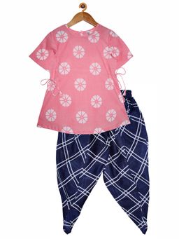 KiddoPanti - Girls Half Sleeve Short Kurta & Dhoti - Multi-Color