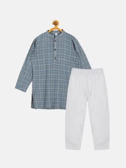 KiddoPanti - Boys Basic Kurta Pyjama - Grey