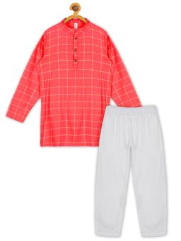 KiddoPanti - Boys Basic Kurta Pyjama - Red