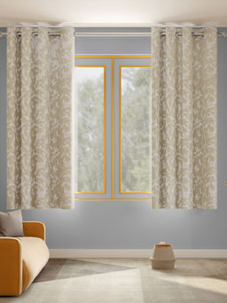 Haus & Kinder - Whispering Willows Polyester Window Curtains Taupe (Pack of 2)