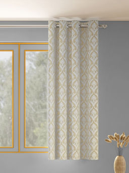 Haus & Kinder - Ornate Symphony Cotton Polyester Single Window Curtain Ivory