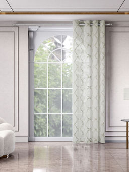 Haus & Kinder - Serene Tendrils Polyester Sheer Single Door Curtain Mist