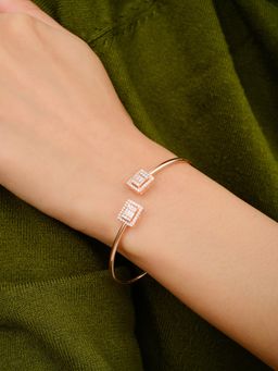 METALM - Rose Gold Adjustable Cuff Kada