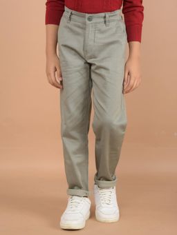 CRIMSOUNE CLUB - Boys Olive Cotton Trousers