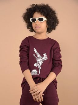 CRIMSOUNE CLUB - Boys Wine Graphic Print 100% Cotton T-Shirt