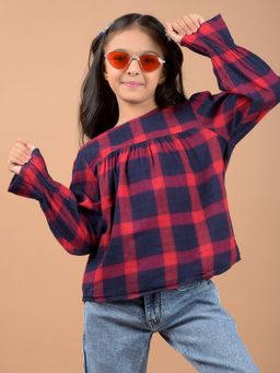 CRIMSOUNE CLUB - Girls Red Checked Top