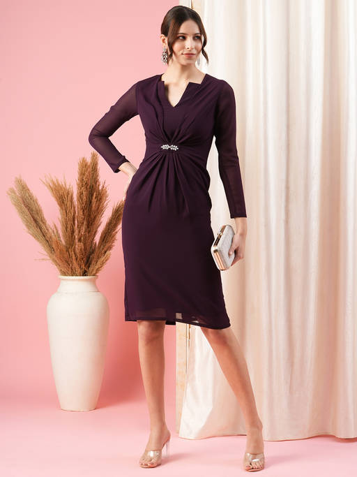 mauve knee length dress Buy MISH Purple Online teal prom dress