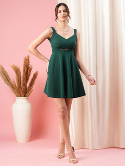 MISH - Dark Green Sleeveless Mini Dress