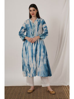 TANYA BERRY - Indigo Blue Tie Dye Kurta and Pant (Set of 2)