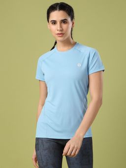 Technosport - Women Blue Solid Slim Fit Round Neck Techno Cool Sports T-Shirt