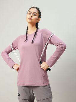 Technosport - Women Pink Solid Slim Fit Round Neck Technocool Plus Sport T-Shirt
