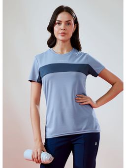 Technosport - Women Grey Colorblock Slim Fit Round Neck Technocool Sport T-Shirt