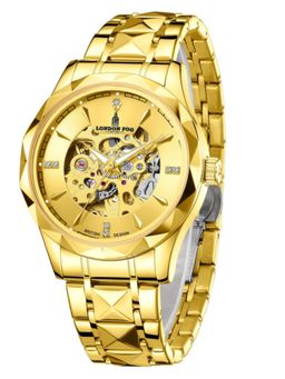 London Fog - Berkeley Collection Automatic Mechanical Skeleton Gold Dial Watch - LFM10025 (M)
