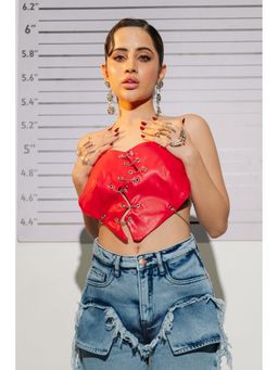 FREAKINS - Heartbreak Leather Bustier Top