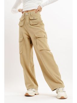 FREAKINS - Khaki Straight Fit Cargo Pant