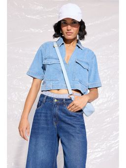 FREAKINS - Front Pocket Denim Crop Top