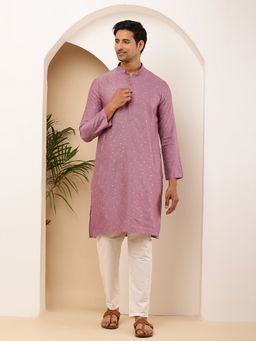 MULTI SHADES - Men Magenta Viscose Blend Kurta