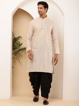MULTI SHADES - Men Cream Viscose Blend Kurta