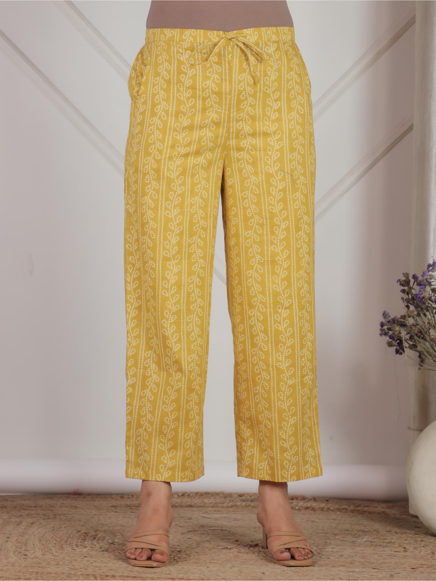 aramya Women Yellow Soft Cotton Bandhani Pant-picture-31