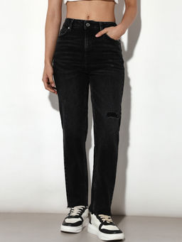 ONLY - Black High Rise Erin Straight Fit Jeans