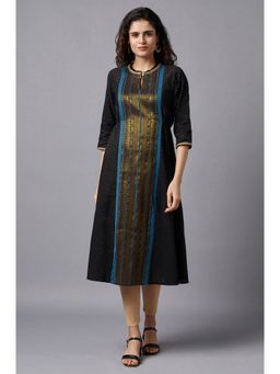 Aurelia - Jet Black A-line Kurta