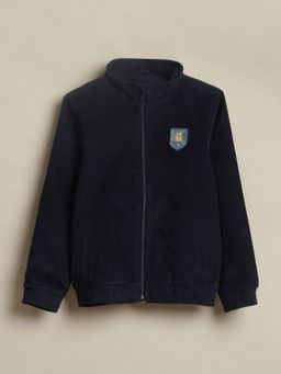 Allen Solly Junior - Boys Black Solid Regular Fit Jacket