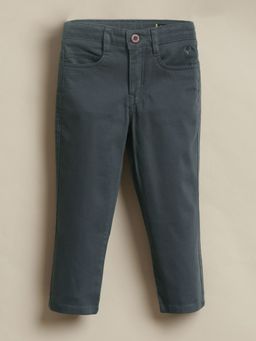 Allen Solly - Boys Olive Slim Fit Solid Trousers