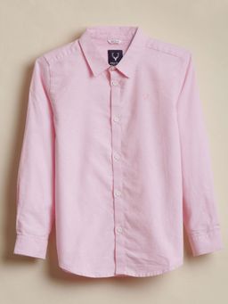 Allen Solly - Boys Pink Regular Fit Solid Casual Shirt