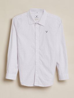 Allen Solly - Boys Light Blue Slim Fit Self Design Casual Shirt