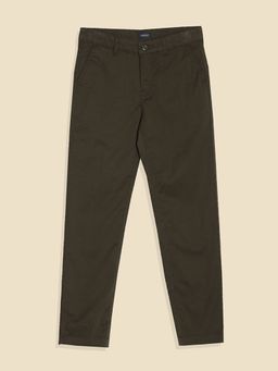 Allen Solly - Boys Brown Slim Fit Solid Trousers