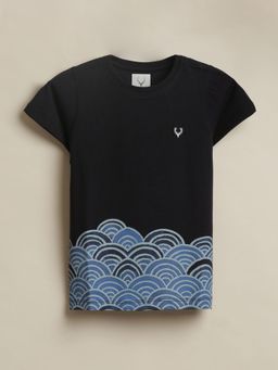 Allen Solly - Boys Black Printed T-shirt