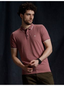 WROGN - Pink Polka Printed Polo T-Shirt