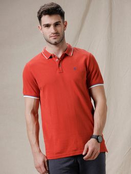 WROGN - Orange Printed Collar Orange Polo T-Shirt