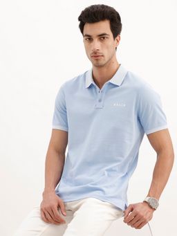 WROGN - Blue Slim Fit Contrast Collar Polo T-Shirt